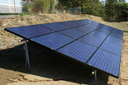 First slide image of ground mounted solar panels
